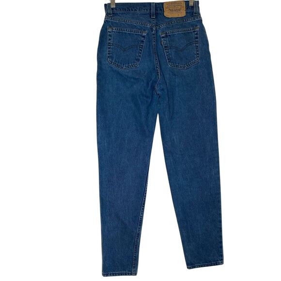 Vintage 90s Levis 512 Jeans Women 27 Blue High Rise Mom Tapered Leg Made USA - Picture 2 of 13